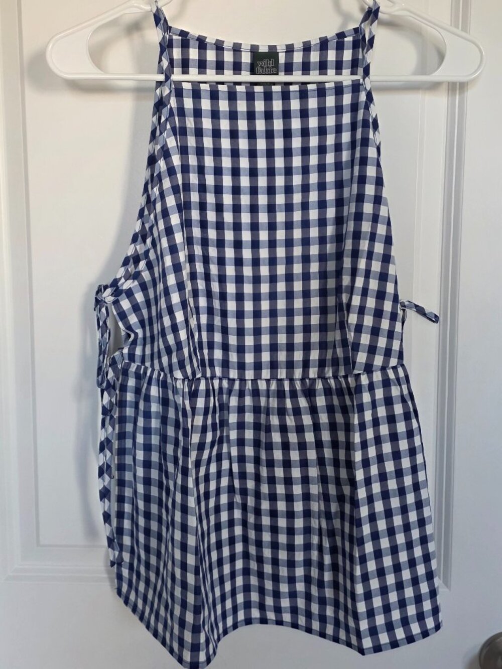 Wild Fable Blue Gingham Side Tie Tank Top - Size Medium